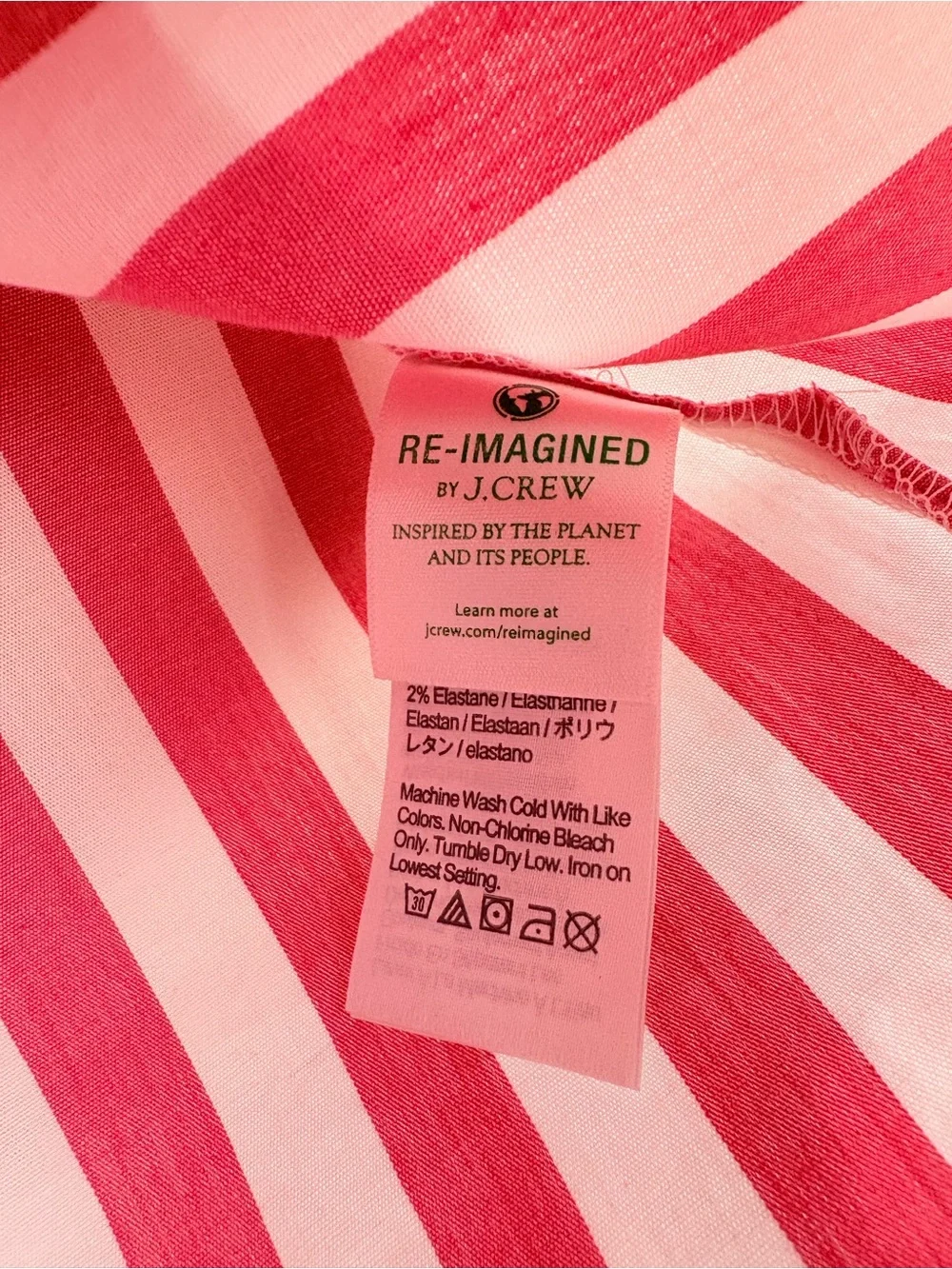 J.Crew Pink White Stripe Sleeveless Button Front Collared Blouse Size S